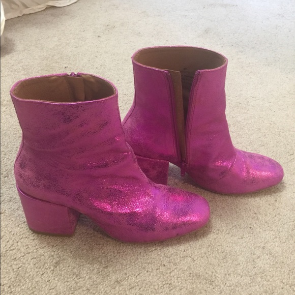 Free people metallic pink leather boots 39 - Picture 5 of 8